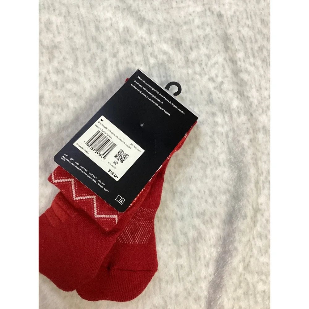 Nike Elite Basketball Crew Socks Red‎ White Holiday Christmas SX7866-687 y5y-7y